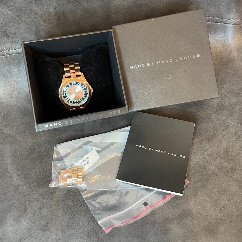 Rare Marc by Marc Jacobs Rose Gold & Blue Watch